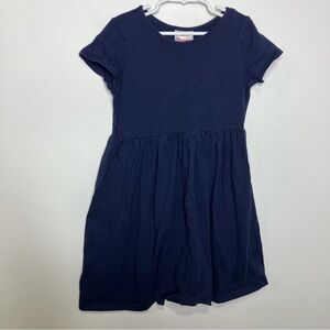 Hanna Andersson navy blue short sleeve basics dress 100% cotton kids size 8